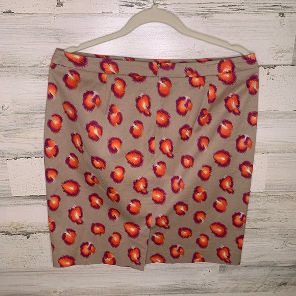 Halogen Tan Orange Magenta Animal Print Skirt - 12 - Picture 2 of 6